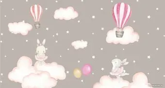 ФабрикаФресок Зайчики на облаках 805270 (500x270)