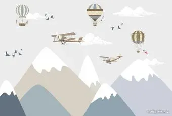 ФабрикаФресок Детские Горы и самолеты 504270 (400x270)