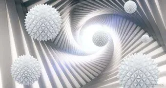 ФабрикаФресок 3D Шары в туннеле 075265 (500x265)