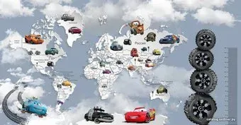 Citydecor Молния МакКвин 8 карта и ростомер с защитным покрытием 500x260