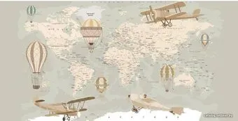 Citydecor Карта мира на русском с защитным покрытием 500x254