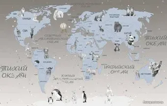 Citydecor Карта мира на русском 5 с защитным покрытием 400x254