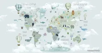 Citydecor Карта мира на русском 10 с защитным покрытием 500x260