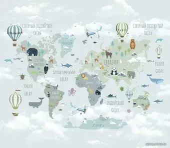 Citydecor Карта мира на русском 10 с защитным покрытием 300x260
