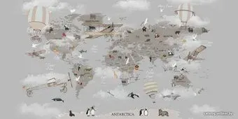 Citydecor Карта мира на английском 1 с защитным покрытием 300x150