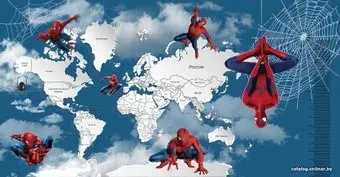 Citydecor Superhero Spiderman 8 с защитным покрытием карта и ростомер, 500x260