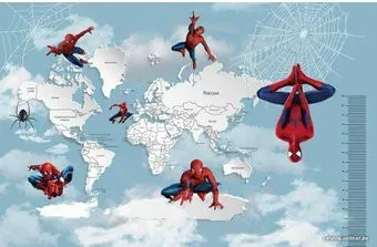 Citydecor Superhero Spiderman 7 с защитным покрытием карта и ростомер, 400x260