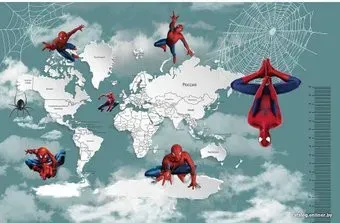 Citydecor Superhero Spiderman 6 с защитным покрытием карта и ростомер, 400x260
