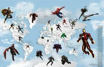 Citydecor Superhero 6 с защитным покрытием карта мира с ростомером, 400x260