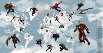 Citydecor Superhero 5 с защитным покрытием карта мира с ростомером, 500x260