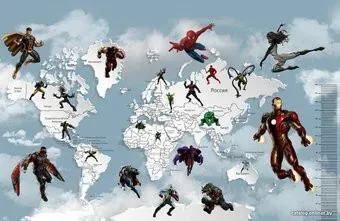 Citydecor Superhero 5 с защитным покрытием карта мира с ростомером, 400x260