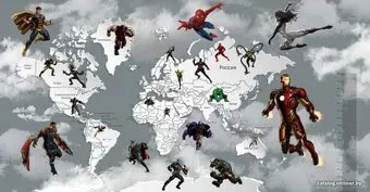 Citydecor Superhero 4 с защитным покрытием карта мира с ростомером, 500x260