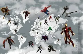 Citydecor Superhero 4 с защитным покрытием карта мира с ростомером, 400x260