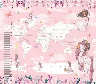 Citydecor Princess Карта мира с ростомером 20 с защитным покрытием 300x260