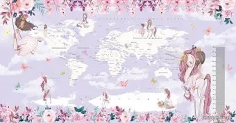 Citydecor Princess Карта мира с ростомером 19 с защитным покрытием 500x260