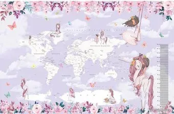 Citydecor Princess Карта мира с ростомером 19 с защитным покрытием 400x260