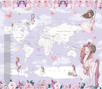 Citydecor Princess Карта мира с ростомером 19 с защитным покрытием 300x260