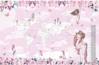 Citydecor Princess Карта мира с ростомером 18 с защитным покрытием 400x260
