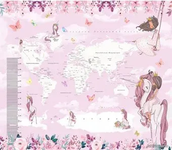 Citydecor Princess Карта мира с ростомером 18 с защитным покрытием 300x260