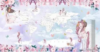Citydecor Princess Карта мира с ростомером 17 с защитным покрытием 500x260