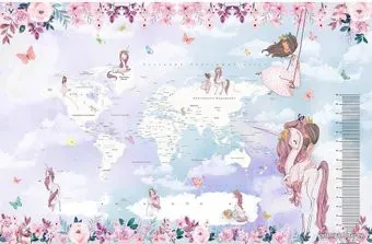 Citydecor Princess Карта мира с ростомером 17 с защитным покрытием 400x260