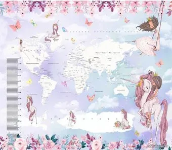 Citydecor Princess Карта мира с ростомером 17 с защитным покрытием 300x260
