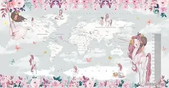 Citydecor Princess Карта мира с ростомером 16 с защитным покрытием 500x260
