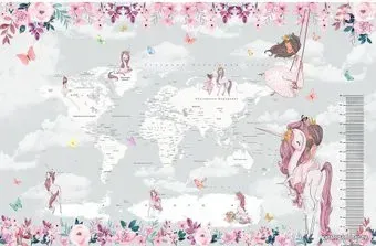 Citydecor Princess Карта мира с ростомером 16 с защитным покрытием 400x260