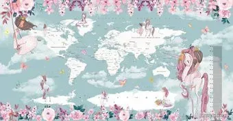 Citydecor Princess Карта мира с ростомером 15 с защитным покрытием 500x260