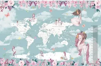 Citydecor Princess Карта мира с ростомером 15 с защитным покрытием 400x260