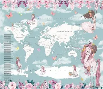 Citydecor Princess Карта мира с ростомером 15 с защитным покрытием 300x260