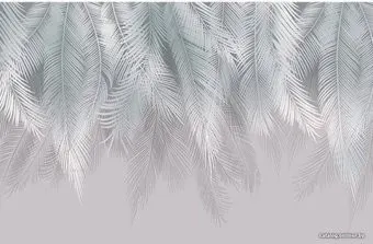Citydecor Magic Пальмовые листья с защитным покрытием бирюза-серый, 400x260