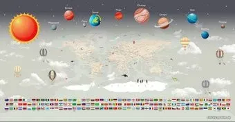Citydecor Карта мира флаги и планеты 500x270