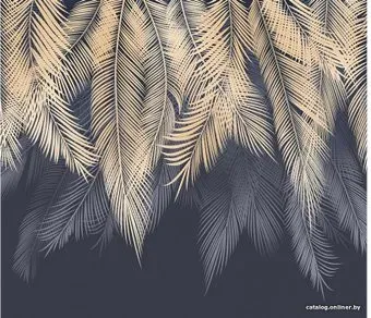 Citydecor Пальмовые листья с оттенком с защ. покр. (бежевый-синий) 300x260