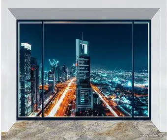 Citydecor Ночной город панорама с защитным покрытием 300x254