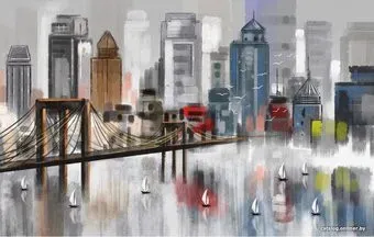 Citydecor Мегаполис акварель с защитным покрытием 400x254