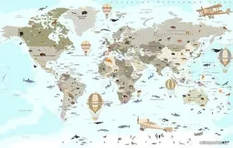 Citydecor Карта мира рус 3 с защитным покрытием 400x254