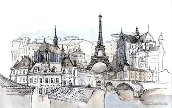 Citydecor Акварельный Париж с защитным покрытием 400x254