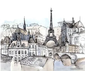 Citydecor Акварельный Париж с защитным покрытием 300x254