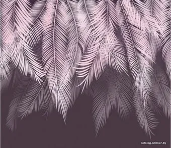Citydecor Пальмовые листья с оттенком (пудровый-пурпурный) 300x270