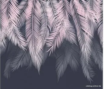 Citydecor Пальмовые листья с оттенком 300x260 (пудровый-синий)