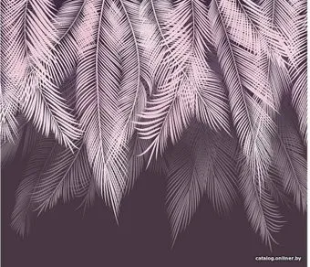Citydecor Пальмовые листья с оттенком 300x260 (пудровый-пурпурный)