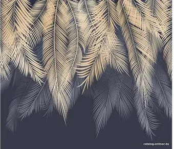 Citydecor Пальмовые листья с оттенком 300x260 (бежевый-синий)
