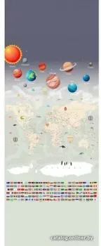 Citydecor Карта мира "Флаги и планеты" 100x260