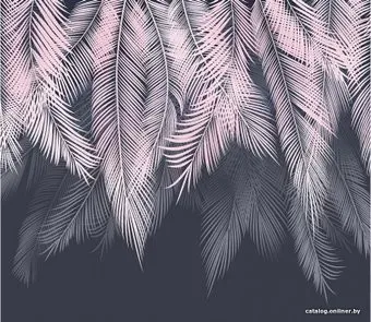 Citydecor Пальмовые листья с оттенком (пудровый-синий) 300x270