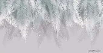 Citydecor Пальмовые листья с оттенком (бирюза-серый) 500x270