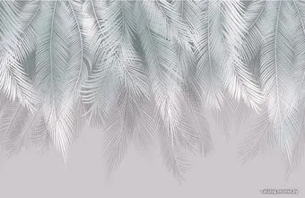 Citydecor Пальмовые листья с оттенком (бирюза-серый) 400x270