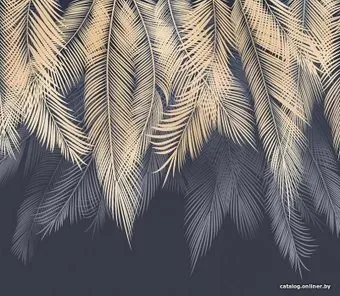 Citydecor Пальмовые листья с оттенком (бежевый-синий) 300x270