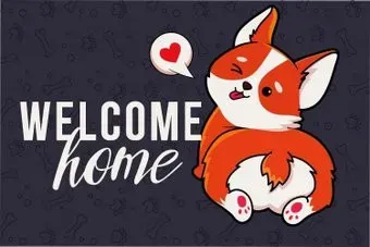 Venera Home Welcome с корги ПВХ 60x90
