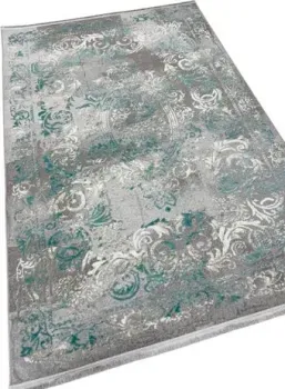 Radjab Carpet Афина Прямоугольник 9009A 12813RK (3x4, Grey/Green)